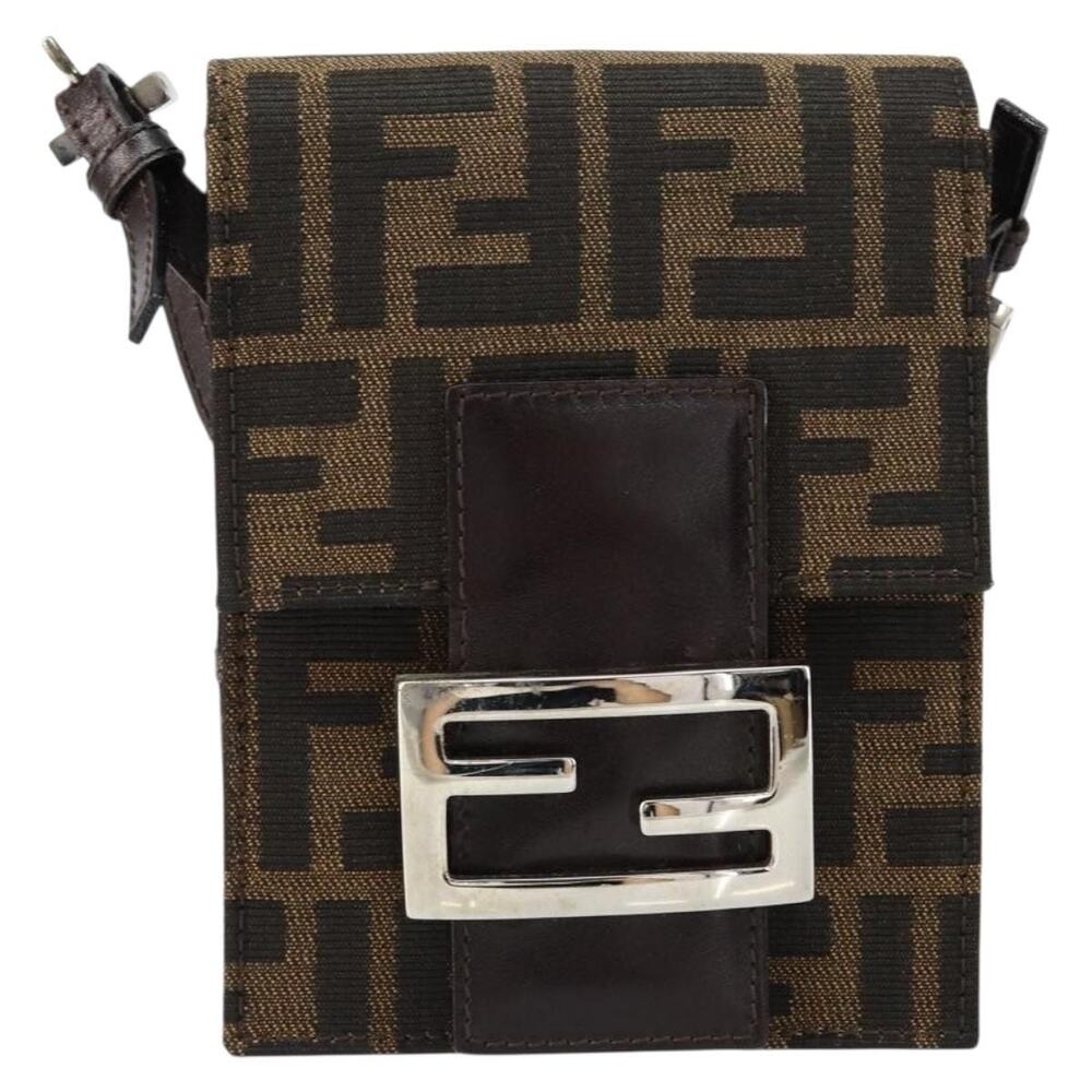 Fendi Zucca Mamma Baguette Shoulder Bag Black